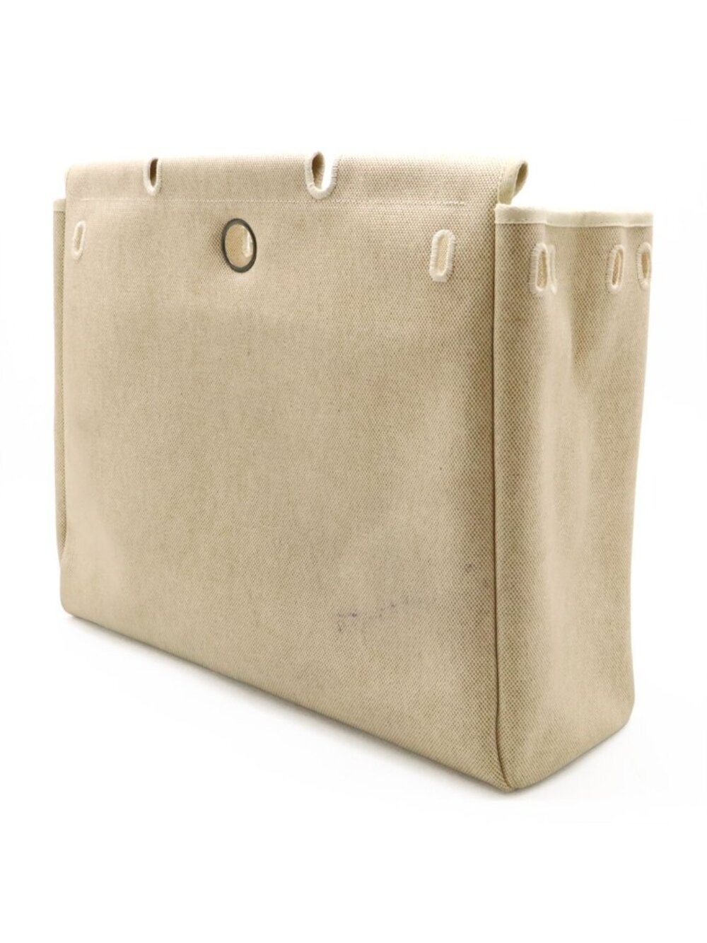 Hermes Herbag MM 2-Way Shoulder Bag Toile Ash Leather Natural Camel Silver - Picture 9 of 9
